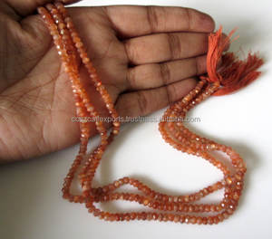 Cuentas redondas facetadas naturales, cuentas de piedra solar, hilo de cuentas de piedras preciosas - Product Image 2