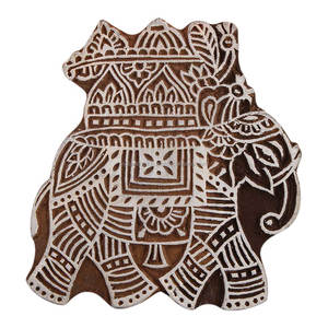 Elefante Vintage Bloques de impresión de madera hechos a mano Venta al por mayor Exhibición de bloques de madera - Product Image 1