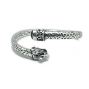 Bracelets à breloques en argent sterling 925 avec pierre ovale en onyx noir motif éléphant, style bohème, unisexe, collection chrétienne, vente chaude - Product Image 3
