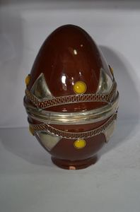 Caja de cerámica en forma de huevo marroquí al por mayor, cerámica de estilo hecha a mano con pinturas expertas, uso de decoración del hogar - Product Image 3