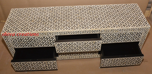 Bone Inlay Drawer Chest des modernen Luxus-Holz schranks herstellers mit <span class=keywords><strong>Plasma</strong></span>-TV-Ständer für Wohnzimmer