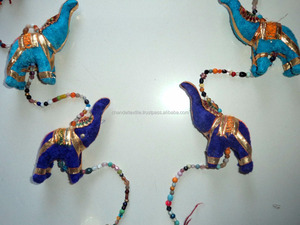 Paire décorative de 5 éléphants, artisanat indien fait à la main, ensemble de paires à suspendre pour mur, porte, fenêtre, Latkan, décoration murale mobile, art - Product Image 3