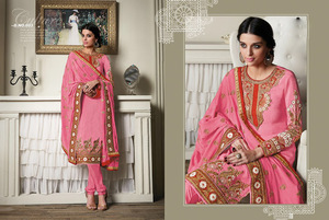 ชุดสวัสดิ์ Shalwar Kameez ชุดสูทสุดหรูไร้รอยต่ออินเดียและปากีสถาน งานเย็บปักถักร้อย ชุดสวัสดิ์ Shalwar Kameez สําหรับผู้หญิง - Product Image 3