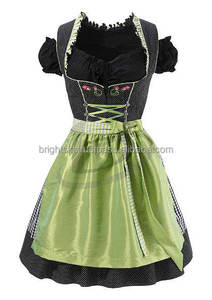 ชุดเดรสคริสต์มาสสไตล์เยอรมันสำหรับผู้หญิง ชุดแฟนซีงานเทศกาล Oktoberfest ชุดเดรสบาวาเรียใหม่ (ชุดบาวาเรีย) ผ้าฝ้าย 100% สไตล์วินเทจแบบมินิ - Product Image 2