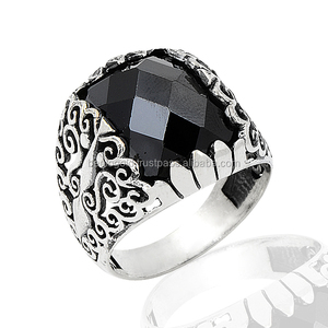 925K Sterling Silver Onyx <b>Men</b> <b>Ring</b> - Product Image 1