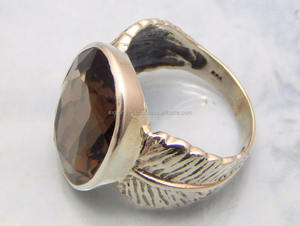 แหวนพลอยควอทซ์สโมคกี้สไตล์คลาสสิก925เงินสเตอร์ลิงเครื่องประดับสำหรับงานแต่งงานสำหรับผู้หญิงได้รับการรับรองจาก CMA - Product Image 3