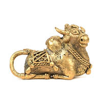 Figura de bronce dorado de latón indio hecho a mano, figura de escultura de Lord Nandi Bull, estatua para decoración del hogar, artículos de regalo SMG-388 nuevo diseño