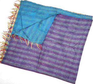 ผ้าคลุมไหล่/ผ้าพันคอทำมือสองด้านดีไซน์วินเทจ - Product Image 1