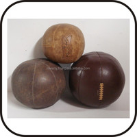 Ballon de médecine vintage en caoutchouc et cuir HRM - Ballon d'exercice portable, durable et écologique, taille et poids personnalisables, modèle 1020