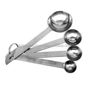 ชุดช้อนตวงสแตนเลสพร้อมที่จับสีโรสโกลด์ชุดช้อนตวงสแตนเลส4ชิ้นสีเงิน - Product Image 1