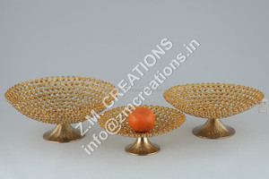 Bol à fruits en cristal décor à la maison or tendance bols de service régulier rond en forme de navire en aluminium brillant coloré conçu Pot - Product Image 2