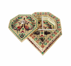 เพชรรูปตกแต่งแฮนด์เมด Meenakari กล่องช็อคโกแลต/ผลไม้แห้งกล่อง - Product Image 2