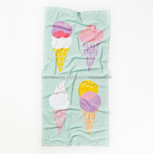 Belle crème glacée impression serviette de plage couleur douce serviette de plage de qualité standard en gros en Inde .. - Product Image 1