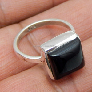 925 Sterling Silver Wedding <b>Engagement</b> <b>Ring</b> for Women Classic Style with Black Onyx Gemstone CMA Certified - Product Image 1