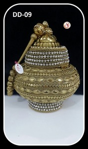 DD08 High Quality Ladies Handmade Clutch Stylish Beaded Stone Work <b>Gold</b> Silver Metal Evening Party Purse <b>for</b> <b>Wedding</b> Bridal - Product Image 2