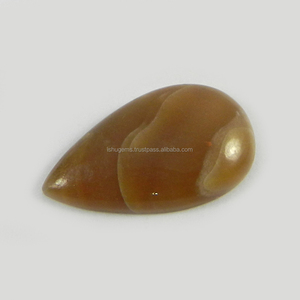 3.10 gms de aragonita natural color miel, cabujón en forma de pera de 16*26mm, piedra preciosa suelta para joyería - Product Image 1