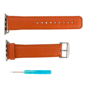 Correa de cuero naranja para Apple Watch Ultra 2 iWatch Correa en tamaño de 10mm Compatible con modelos 49/46/45/44/42/41/40mm - Product Image 5