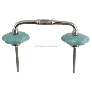 Poignée d'armoire en vrac Turquoise en céramique Style craquelé fait à la main en gros poignée de commode Lot Vintage poignée de tiroir poignée de porte - Product Image 4