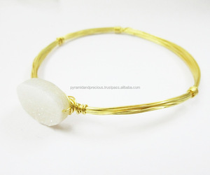 สร้อยข้อมือเพชรพลอยดรูซี่เงินสเตอร์ลิงชุบทอง - Product Image 2