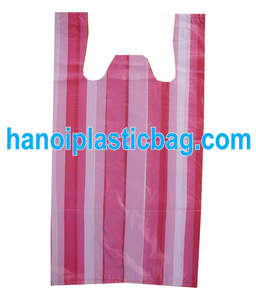 HDPE competitive price high quality stripe t shirt bag - Product Image 3