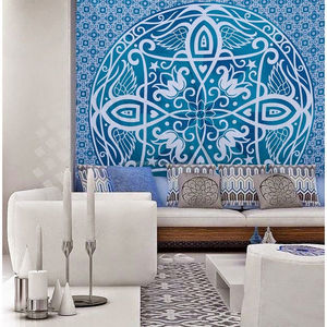 พรมทอแขวนผนังลายแมนดาลาขนาดควีนควีนไซส์ผ้าทอแขวนหรูหราพิมพ์ลายสำหรับตกแต่งบ้านหอพักผ้าคลุมเตียงขายส่ง - Product Image 3