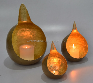 Handmade Embossed Black Gold Iron <b>Tealight</b> <b>Holder</b> Stylish Metal Decorative Candle Candelabra Home Christmas Decoration IHA - Product Image 2