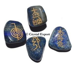 Top Quality Lapis Lazuli Tumbled Usui Reiki <b>Set</b> : Buy Reiki <b>Sets</b> Available at - <b>Crystal</b> Exports - Product Image 1