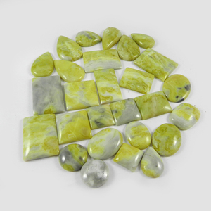 Csja — Cabochon Serpentine naturel, bijoux sous forme libre, 27 pièces, 100 gms, IG0719 - Product Image 1