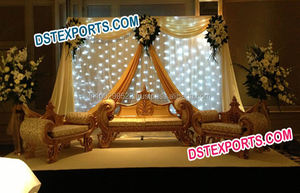 Siège de mariage indien doré, siège de styliste, 14 pièces, mobilier Style im, pour mariage - Product Image 5