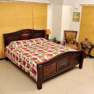 Tropical Kantha <b>Quilt</b> Tropicana Kantha <b>Throw</b> Fruit Print <b>Bed</b> Cover - Product Image 3