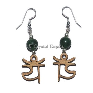 Pendientes con Símbolo Sánscrito de Yam, Piedra Preciosa Natural, Joyería Espiritual para Reiki, Meditación, Yoga, Regalo, Accesorios de Moda - Product Image 3