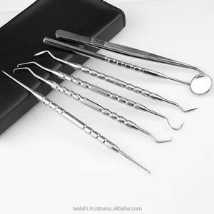 Kit d'hygiène dentaire professionnel haut de gamme, 6 pièces, instruments en acier inoxydable pour le nettoyage et le remplissage dentaire, pour dentistes - Product Image 4