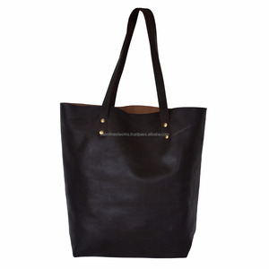 Nuevo hecho a mano estilo Vintage mujer cuero genuino Color negro puro llevar en el hombro bolso de compras bolso de hombro cómodo - Product Image 2