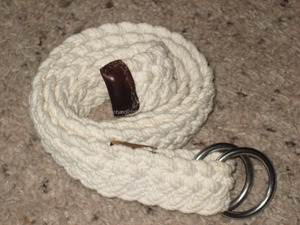 Cinturón de cuerda trenzada para mujer, de algodón, arte de la artesanía - Product Image 1