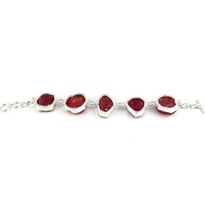 Elegante Pulsera Bohemia Cristiana con Rubí Rústico y Plata de Ley 925, Amuleto Indio, Certificada por Terceros, Regalo de Aniversario - Product Image 4
