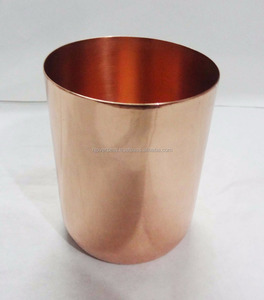 <b>Copper</b> Shiny Cylinder Votive <b>Candle</b> <b>Holders</b> with Tealights Decorative Jars Handmade for Home Decoration - Product Image 2