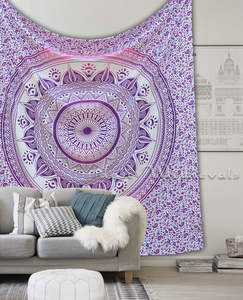Mandala India Ombre Púrpura Rosa Reina Gran Tamaño de cama Tapiz de pared Balnket colgante Pacnic Tapices Decoración de pared Arte Vintage - Product Image 2