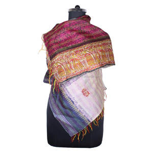 ผ้าพันคอผ้าไหมสไตล์วินเทจงานแฮนด์เมดสไตล์วินเทจผ้าพันคอเย็บมือผ้าฝ้ายมือสไตล์วินเทจสำหรับผู้หญิง - Product Image 6