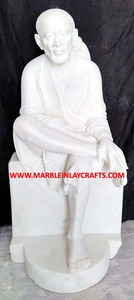 Pure White Marble Sai Baba Statue - Product Image 3