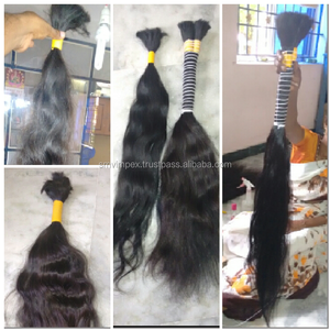 Extensions de cheveux humains vierges indiens non traités en vrac de haute qualité Cheveux humains indiens non Wefted en vrac - Product Image 2