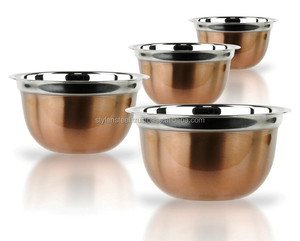 Ensemble de vaisselle au micro-ondes bol à mélanger Euro coloré en acier inoxydable vente en gros cuisine ensemble de bols à salade antidérapants - Product Image 1