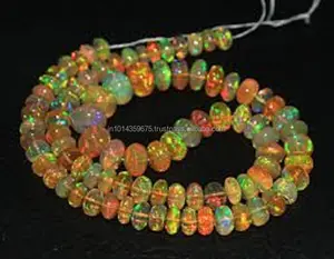 Perles d'opale rondes de qualité bon marché Fire Play Color Tiers certifiés pour la fabrication de colliers en gros - Product Image 1