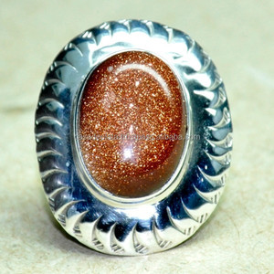 Cabochon forme ovale soleil pierre gemme 925 argent Sterling Designer bague bijoux classique à la mode bague pour cadeau de mariage. - Product Image 1