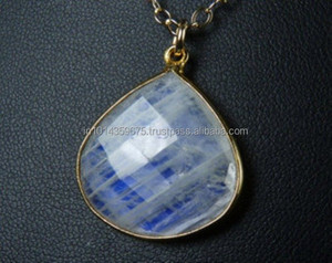 Rainbow Moonstone Connecteurs de pierres précieuses en argent sterling 925 Plaqué or Pendentif Charms pour les occasions de fête - Product Image 6