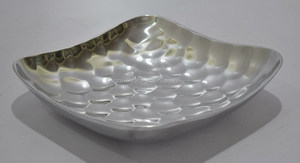 จานและจานโลหะทุบทำจากอะลูมิเนียมขนาด26X26X6ซม. - Product Image 4