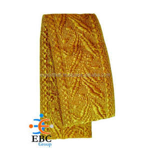 ลูกไม้ถักแจ็คการ์ดสีทองขนาด50มม. งานตัดเย็บผ้าทอสีทองงานตามสั่ง - Product Image 2