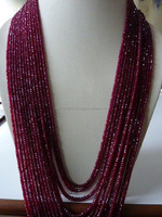 Perles de rubis rouge LONGIDO naturelles facettées