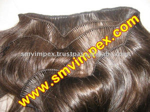 100% tissage de cheveux humains indiens Remy non transformés d'Inde. Machine à aligner les cuticules indiennes tissage de cheveux indiens à double trame - Product Image 3