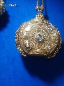 DD18 Vivid Ladies Metal Clutch Evening Bag Handmade Gold <b>Silver</b> Beaded Party <b>Handbag</b> Stone Work Bridal Purse Flap Closure 1-1.9L - Product Image 5