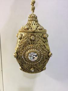 H4287 Pochette de soirée pour femme, ornée de perles, faite à la main, en métal, or antique et argent, motif 1-1.9L, avec rabat - Product Image 6